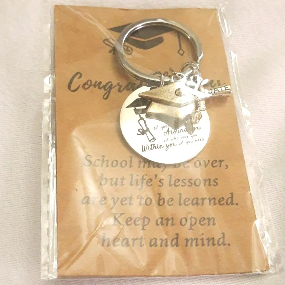 Graduation Gift Motivational Positive Message Grad Keychain Jewelry NEW SEALED